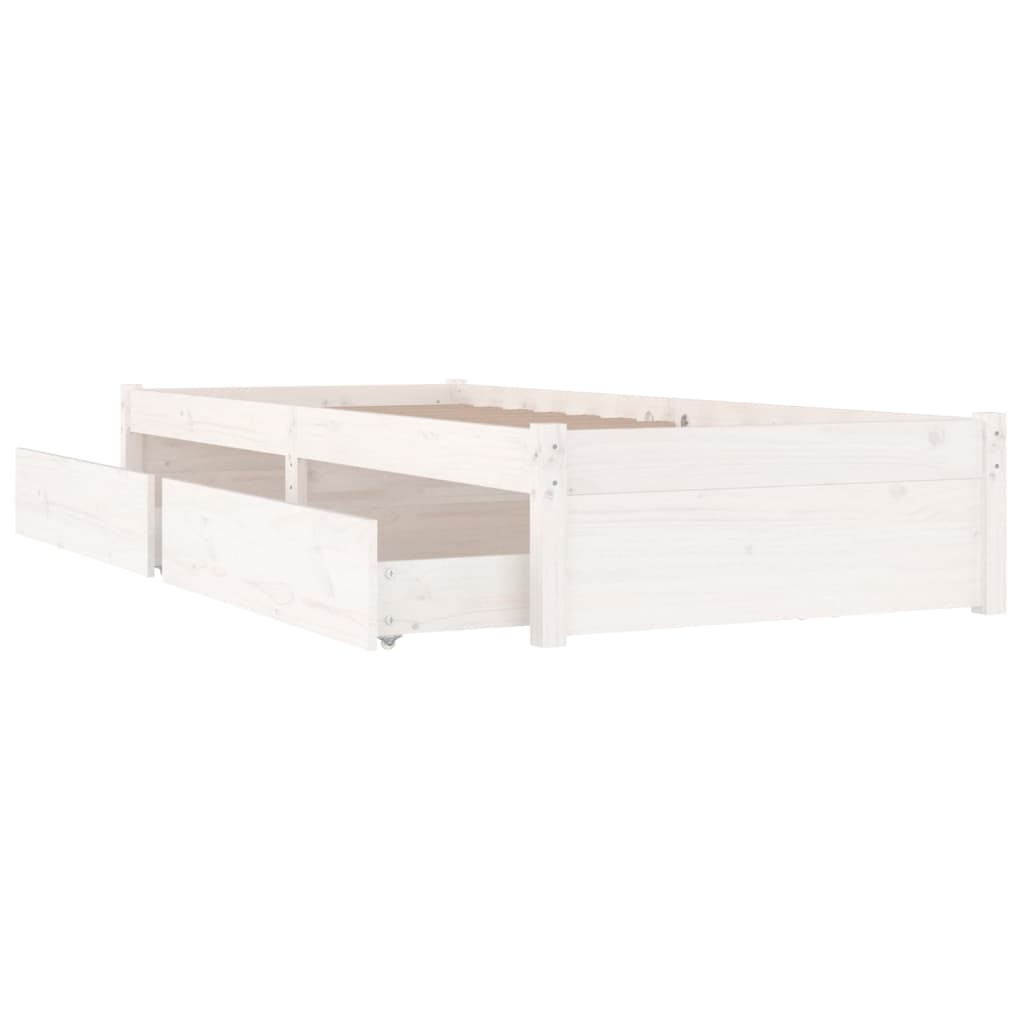 Cadru de pat cu sertare Single 3FT, alb, 90x190 cm GartenMobel Dekor