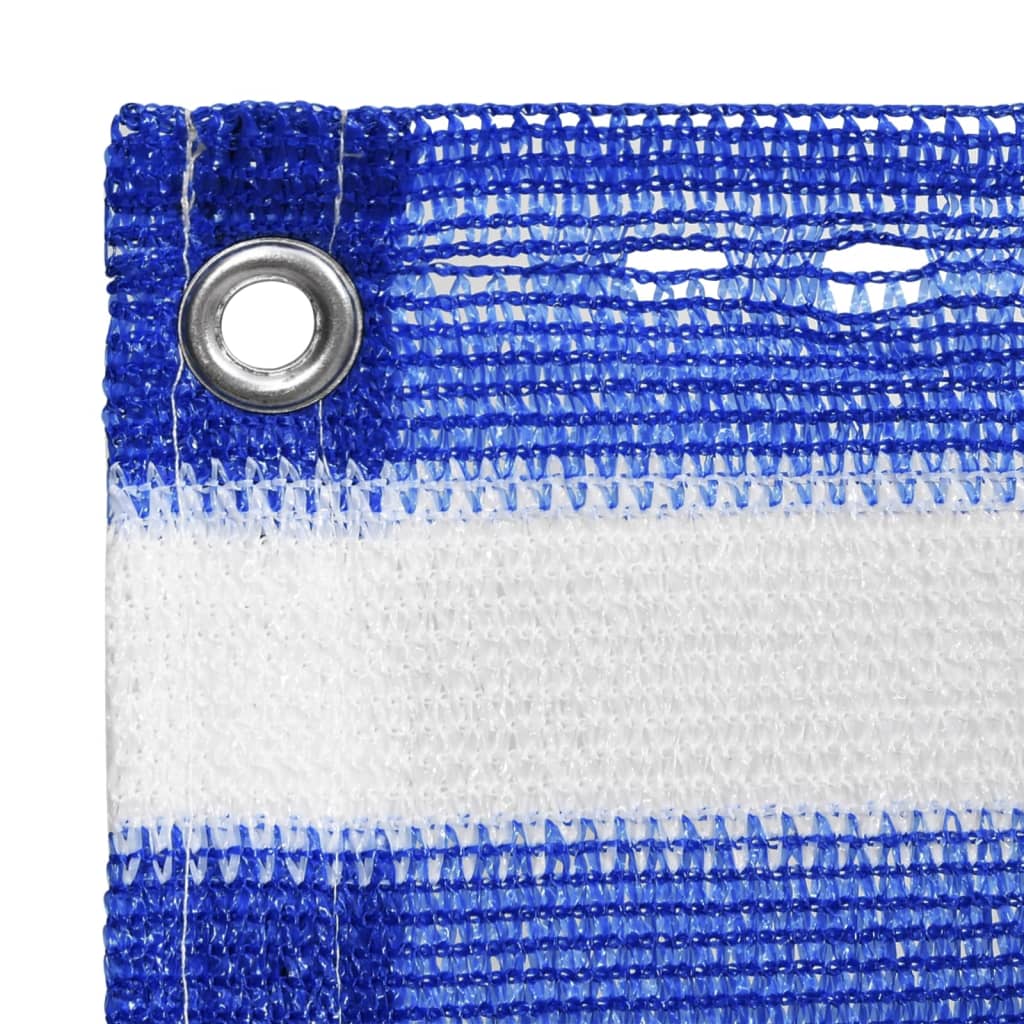 Paravan de balcon, albastru și alb, 90x500 cm, HDPE GartenMobel Dekor