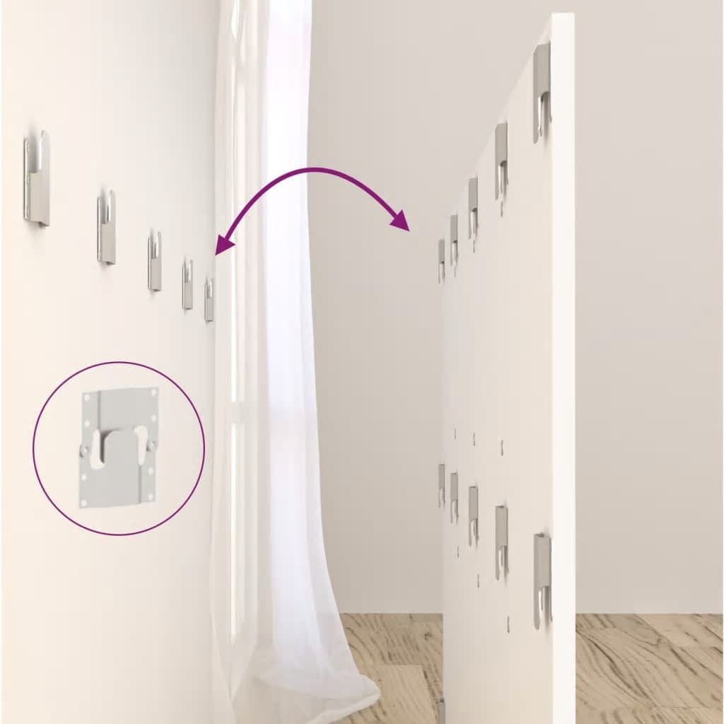 Tăblie de pat cu dulapuri, alb extralucios, lemn prelucrat GartenMobel Dekor