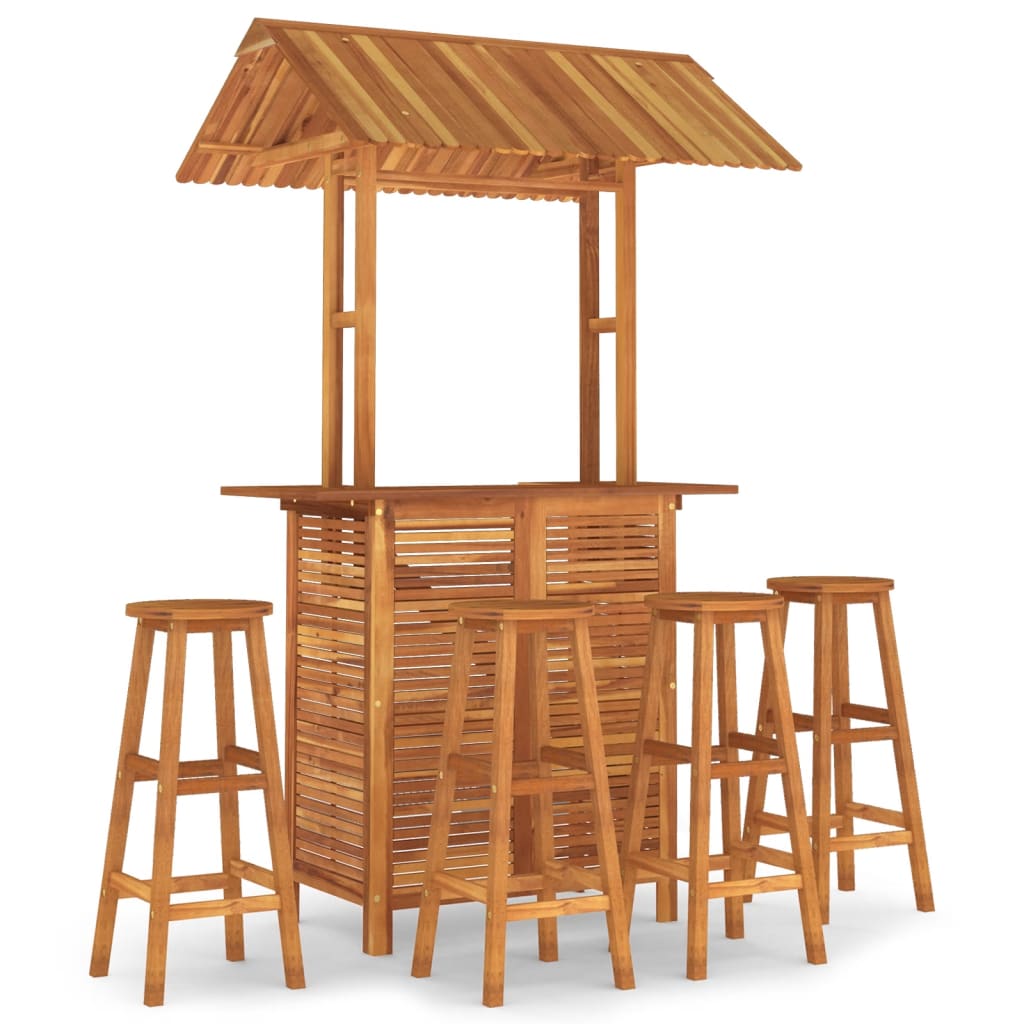 Set mobilier de bar de grădină, 5 piese, lemn masiv de acacia GartenMobel Dekor