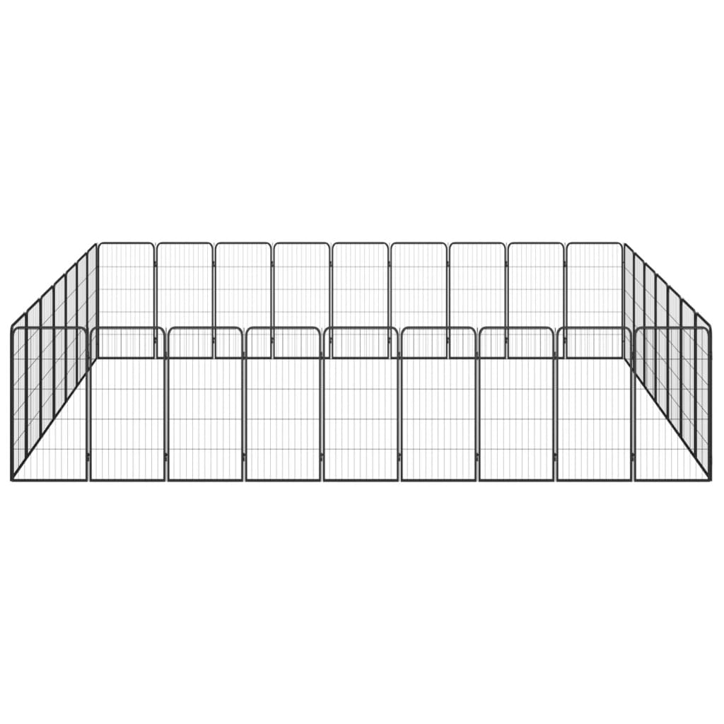 Țarc câini 32 panouri negru 50x100 cm oțel vopsit electrostatic GartenMobel Dekor