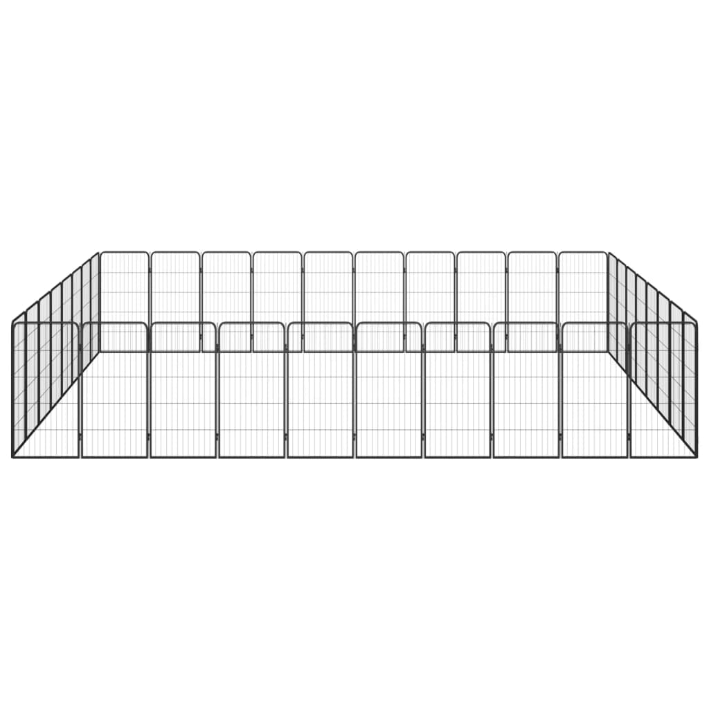 Țarc câini 36 panouri negru 50x100 cm oțel vopsit electrostatic GartenMobel Dekor