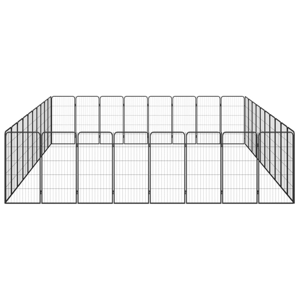 Țarc câini 36 panouri negru 50x100 cm oțel vopsit electrostatic GartenMobel Dekor