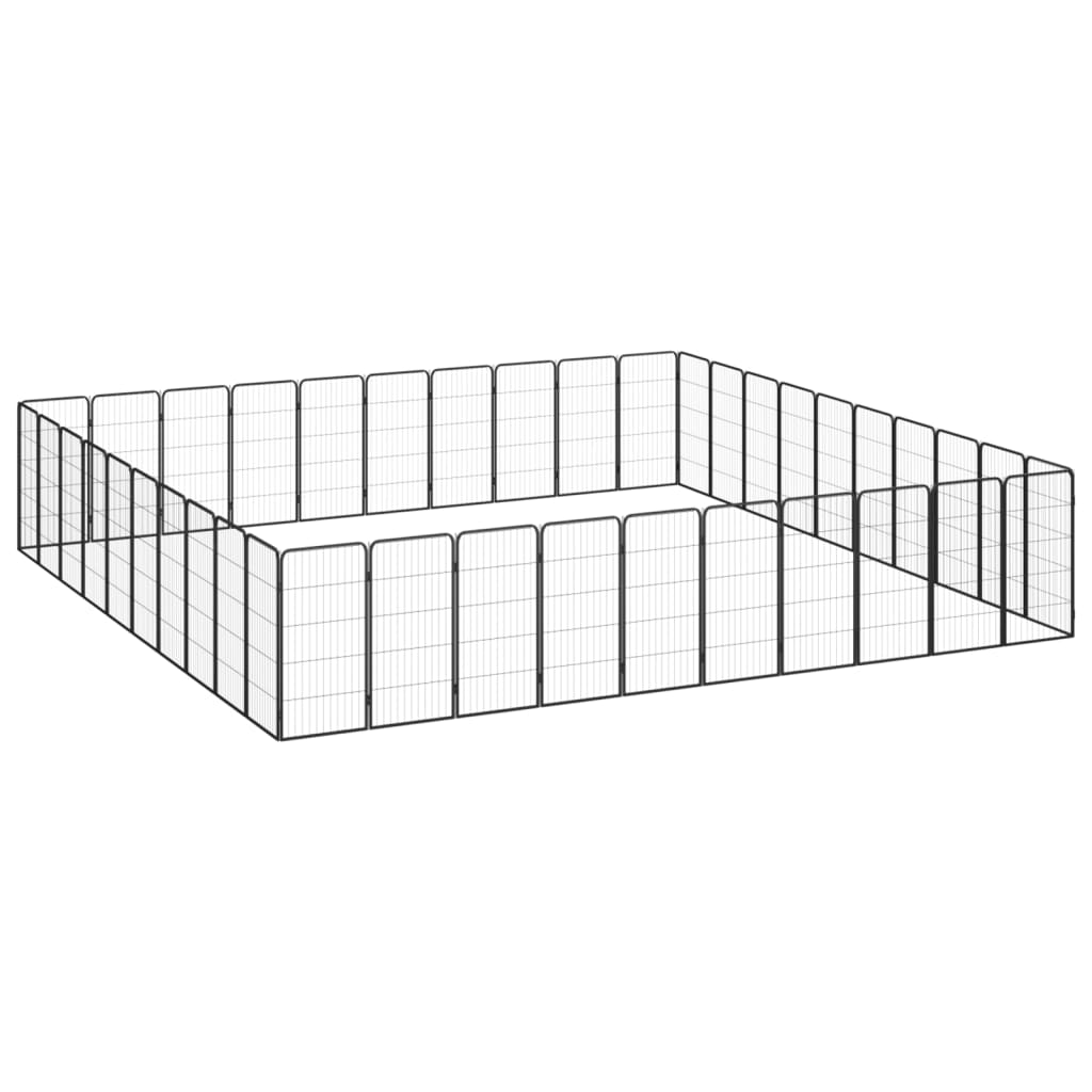 Țarc câini 40 panouri negru 50x100 cm oțel vopsit electrostatic GartenMobel Dekor