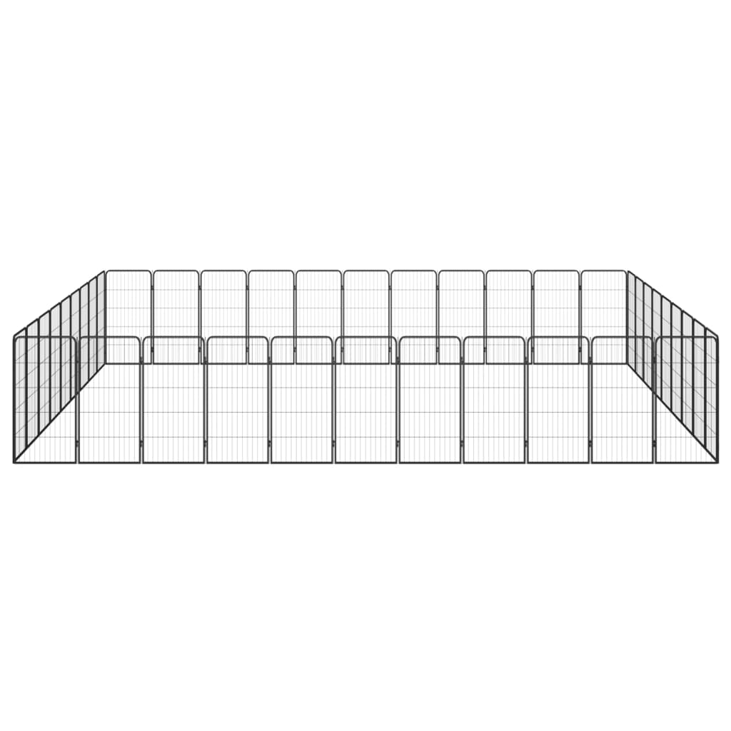 Țarc câini 40 panouri negru 50x100 cm oțel vopsit electrostatic GartenMobel Dekor