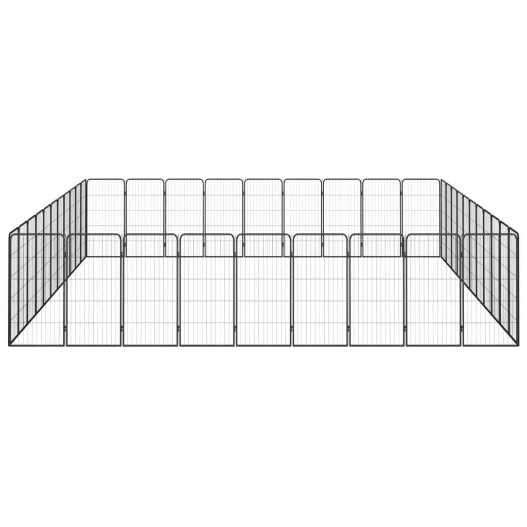 Țarc câini 40 panouri negru 50x100 cm oțel vopsit electrostatic GartenMobel Dekor