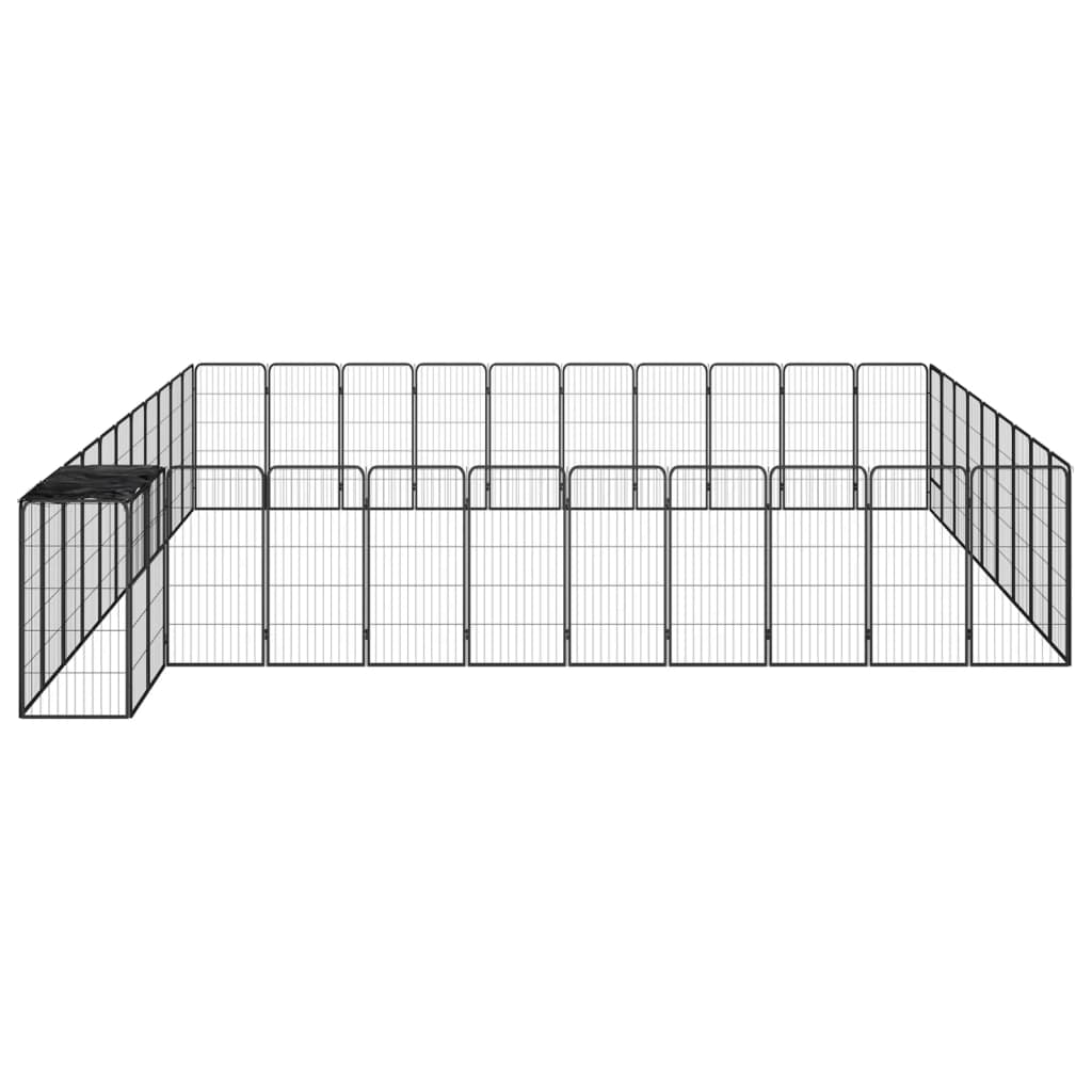 Țarc câini 42 panouri negru 50x100 cm oțel vopsit electrostatic GartenMobel Dekor