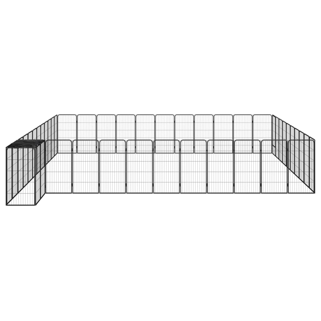 Țarc câini 46 panouri negru 50x100 cm oțel vopsit electrostatic GartenMobel Dekor