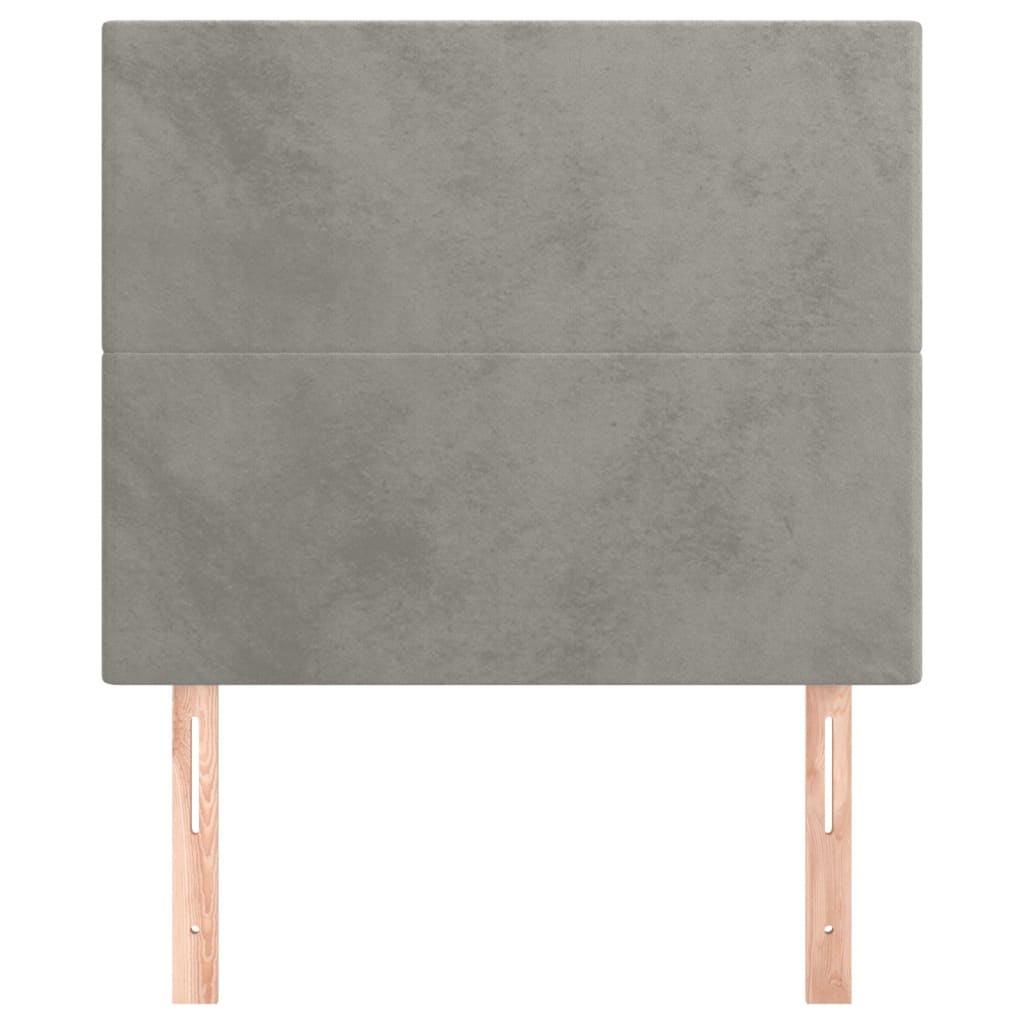 Tăblii de pat, 2 buc, gri deschis, 100x5x78/88 cm, catifea GartenMobel Dekor