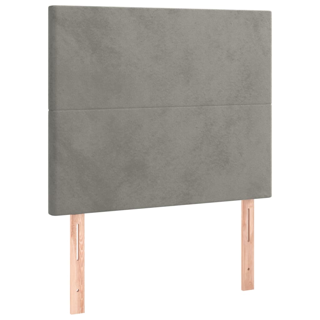 Tăblii de pat, 2 buc, gri deschis, 100x5x78/88 cm, catifea GartenMobel Dekor