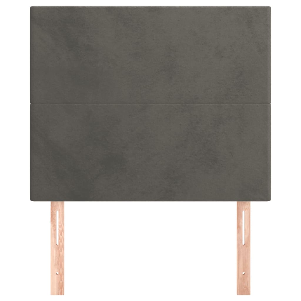 Tăblii de pat, 2 buc, gri închis, 100x5x78/88 cm, catifea GartenMobel Dekor