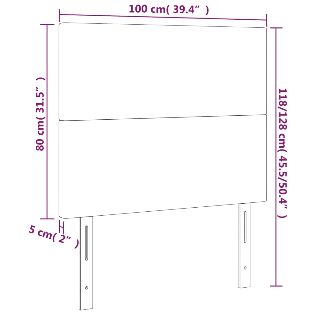 Tăblii de pat, 2 buc, gri închis, 100x5x78/88 cm, catifea GartenMobel Dekor