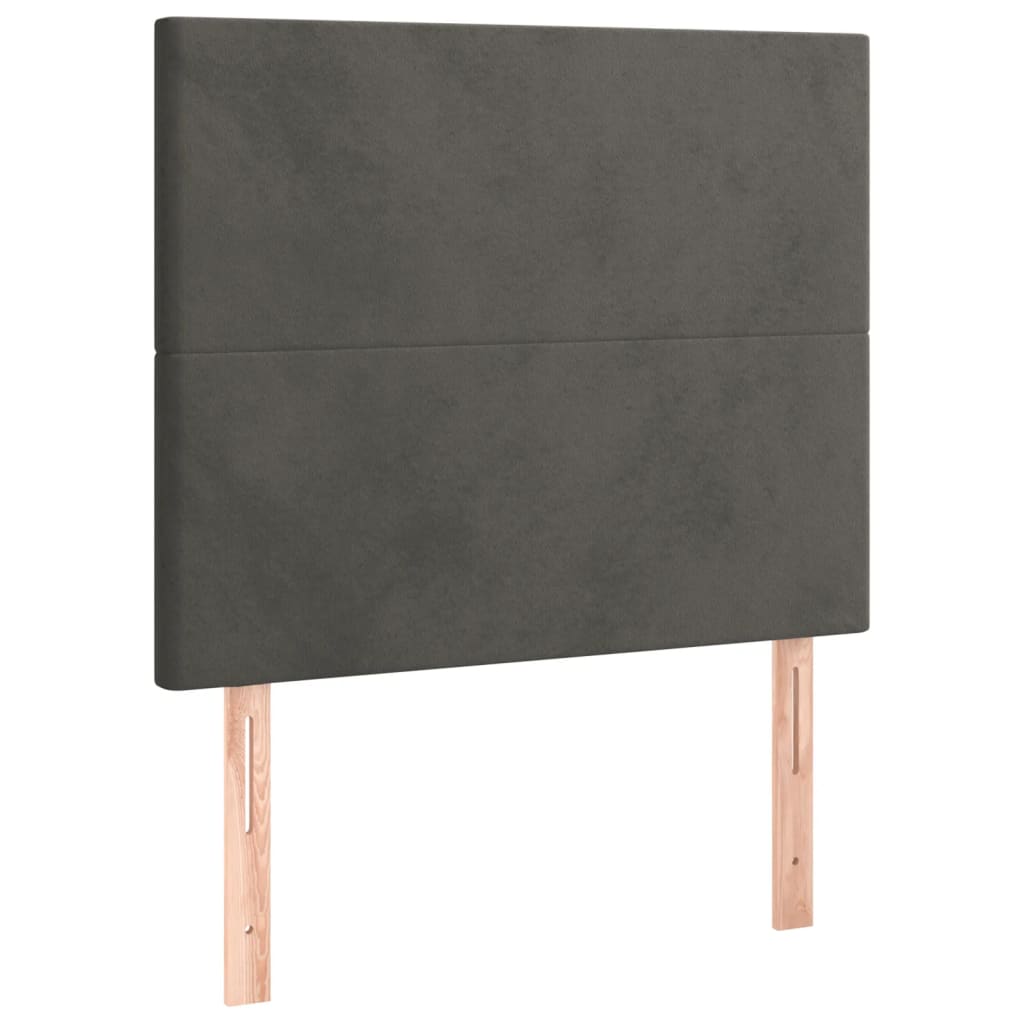 Tăblii de pat, 2 buc, gri închis, 100x5x78/88 cm, catifea GartenMobel Dekor