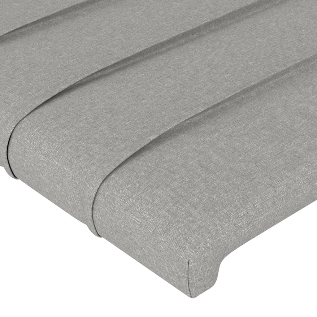 Tăblii de pat, 2 buc, gri deschis, 80x5x78/88 cm, textil GartenMobel Dekor