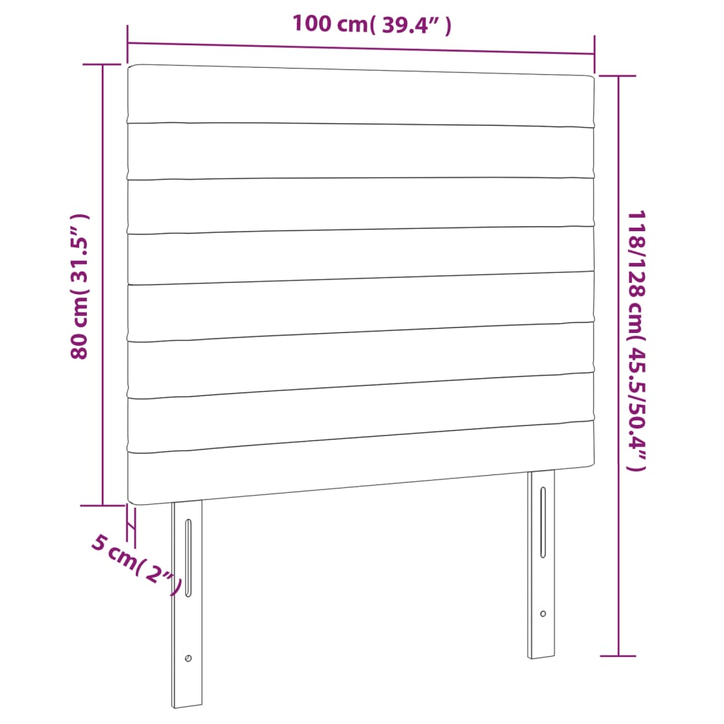 Tăblii de pat, 2 buc, negru, 100x5x78/88 cm, textil GartenMobel Dekor