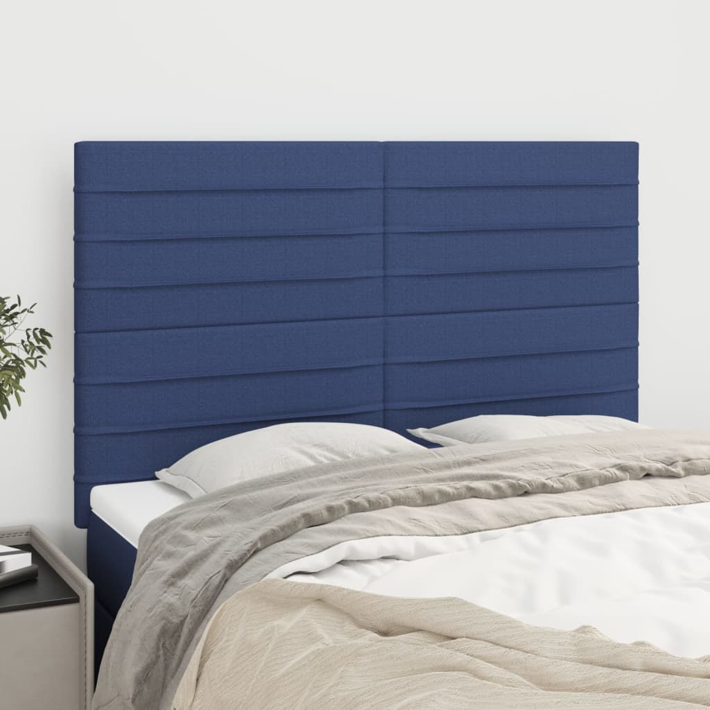 Tăblii de pat, 4 buc, albastru, 72x5x78/88 cm, textil GartenMobel Dekor