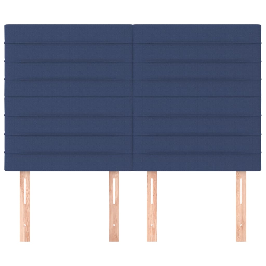 Tăblii de pat, 4 buc, albastru, 72x5x78/88 cm, textil GartenMobel Dekor