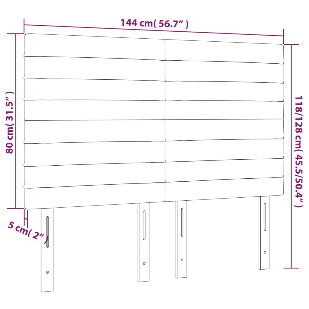 Tăblii de pat, 4 buc, albastru, 72x5x78/88 cm, textil GartenMobel Dekor