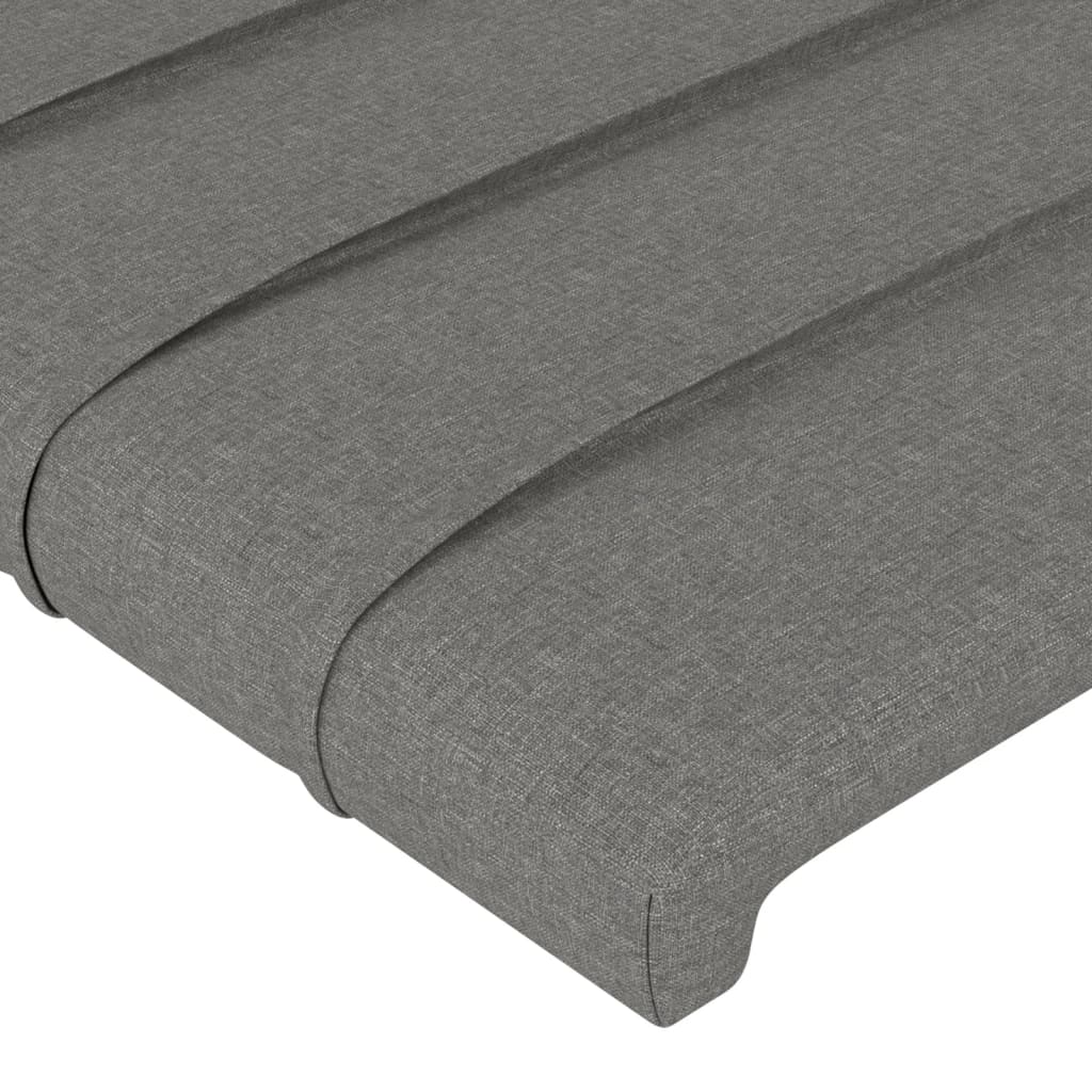 Tăblii de pat, 4 buc, gri închis, 100x5x78/88 cm, textil GartenMobel Dekor