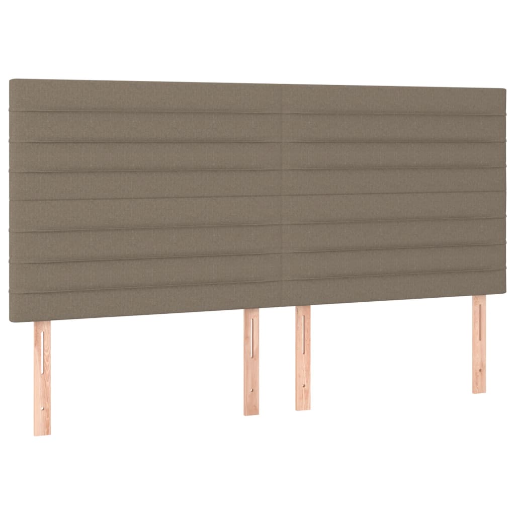 Tăblii de pat, 4 buc, gri taupe, 100x5x78/88 cm, textil GartenMobel Dekor