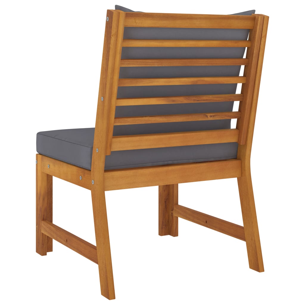 Set mobilier de grădină, 3 piese, perne gri închis, lemn acacia GartenMobel Dekor