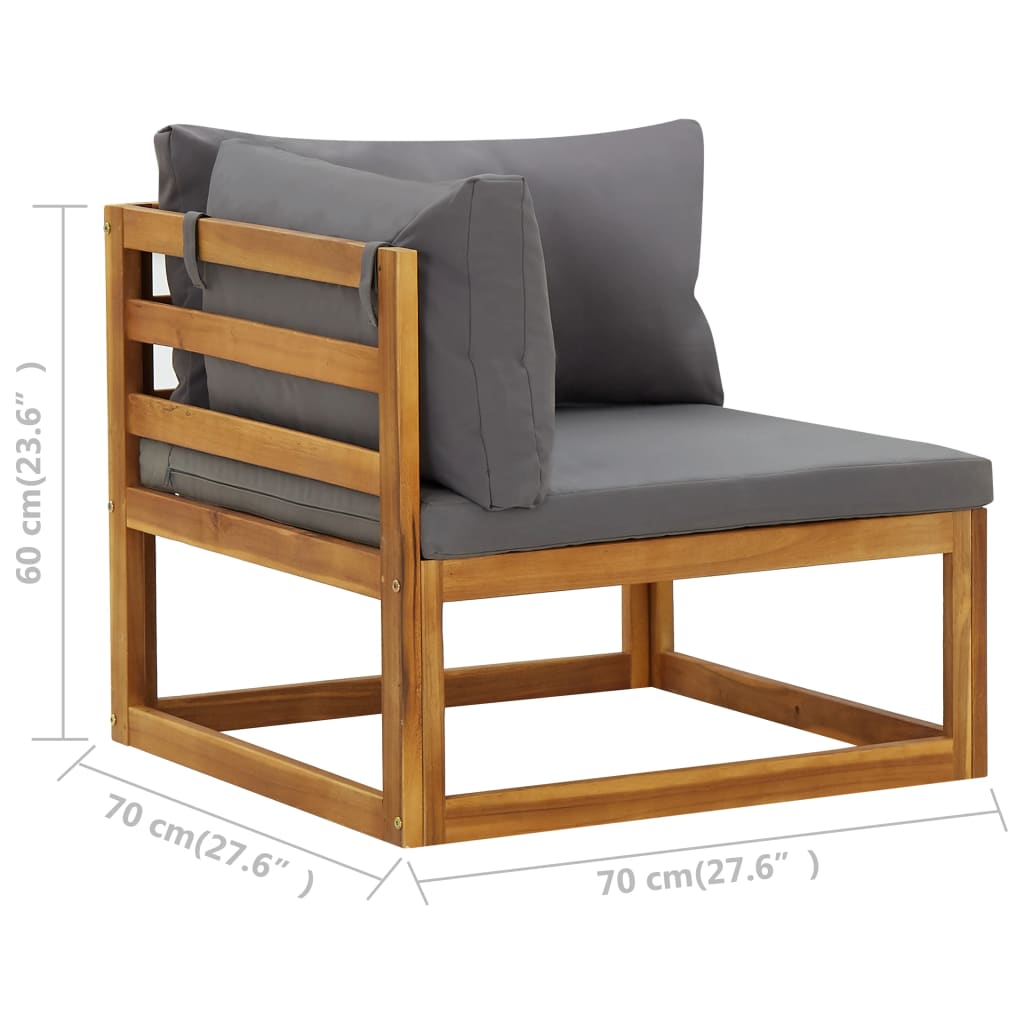 Canapele de colț modulare cu perne, 2 buc., gri închis GartenMobel Dekor