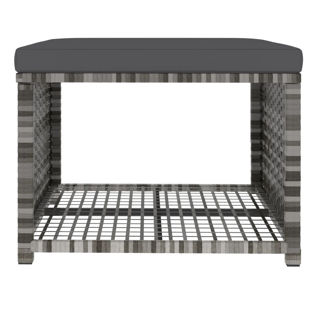 Set mobilier de grădină cu perne, 4 piese, gri, poliratan GartenMobel Dekor