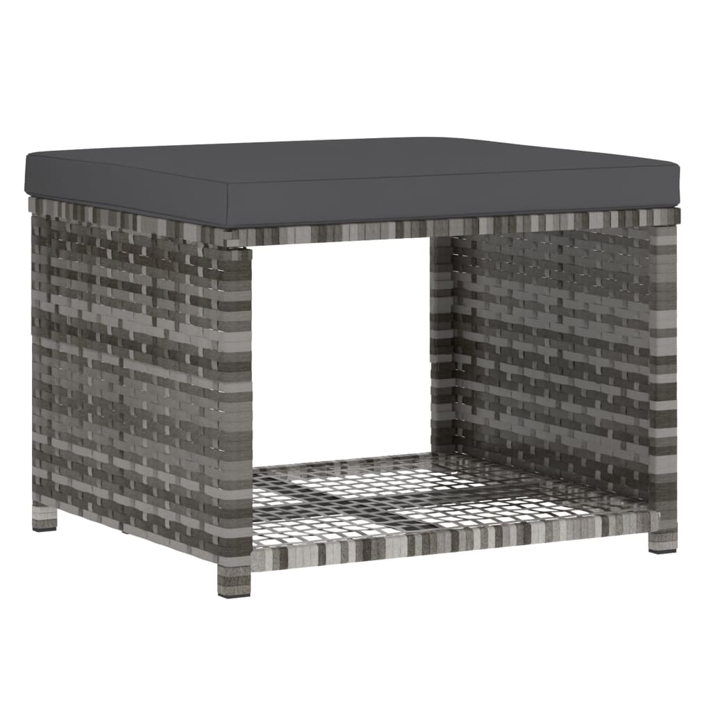 Set mobilier de grădină cu perne, 4 piese, gri, poliratan GartenMobel Dekor