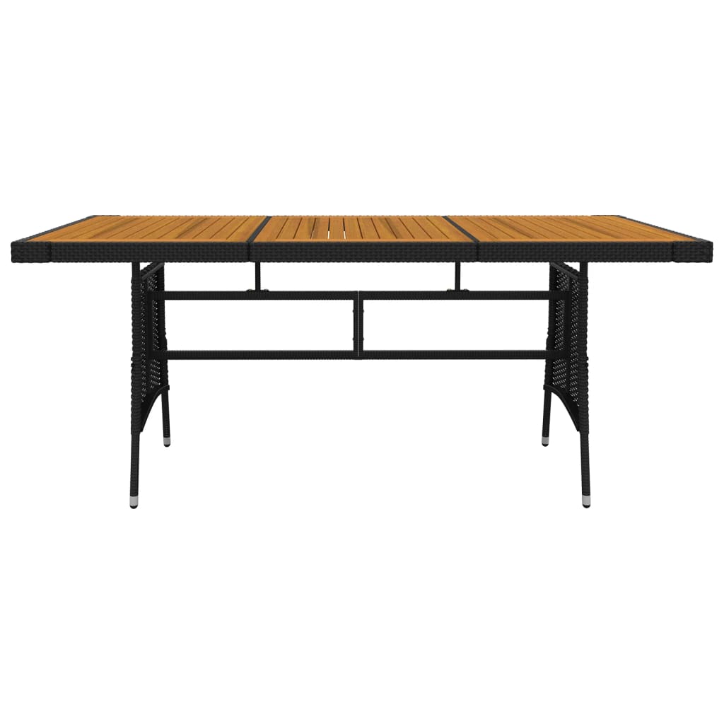 Set mobilier de exterior, 9 piese, negru, poliratan GartenMobel Dekor