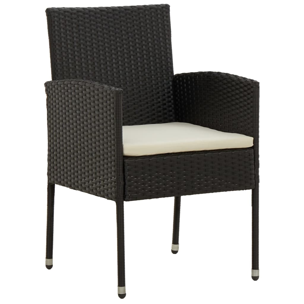 Set mobilier de exterior, 9 piese, negru, poliratan GartenMobel Dekor