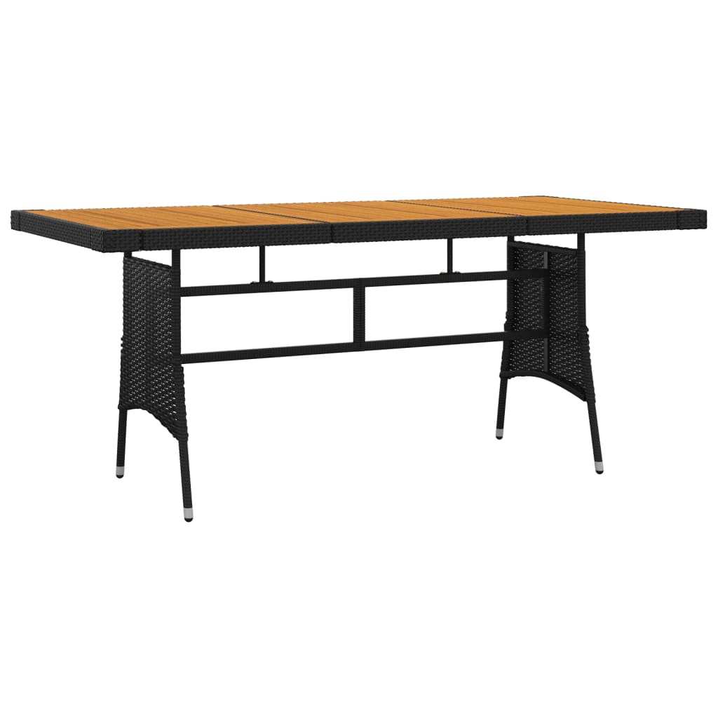 Set mobilier de exterior, 9 piese, negru, poliratan GartenMobel Dekor