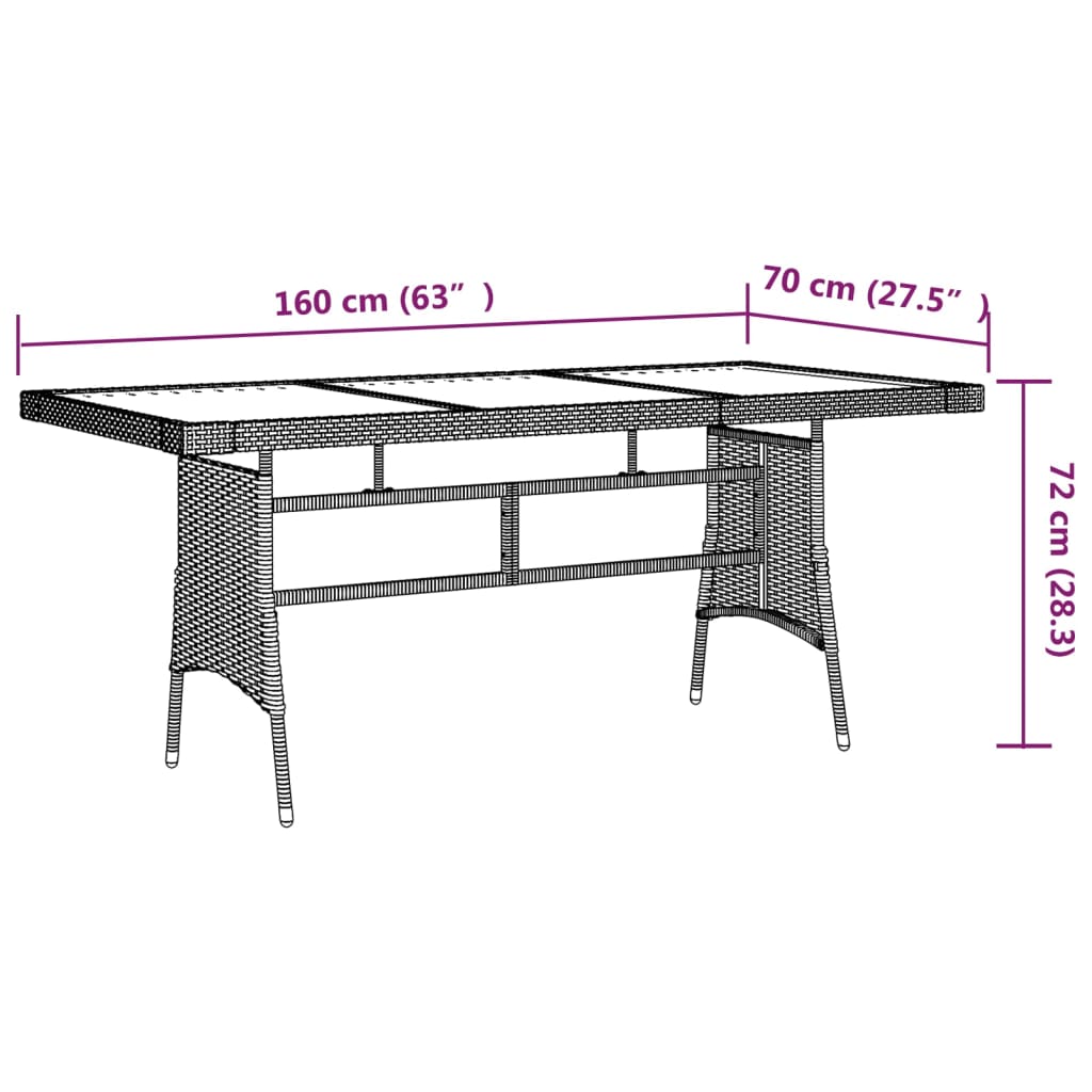 Set mobilier de exterior, 9 piese, negru, poliratan GartenMobel Dekor