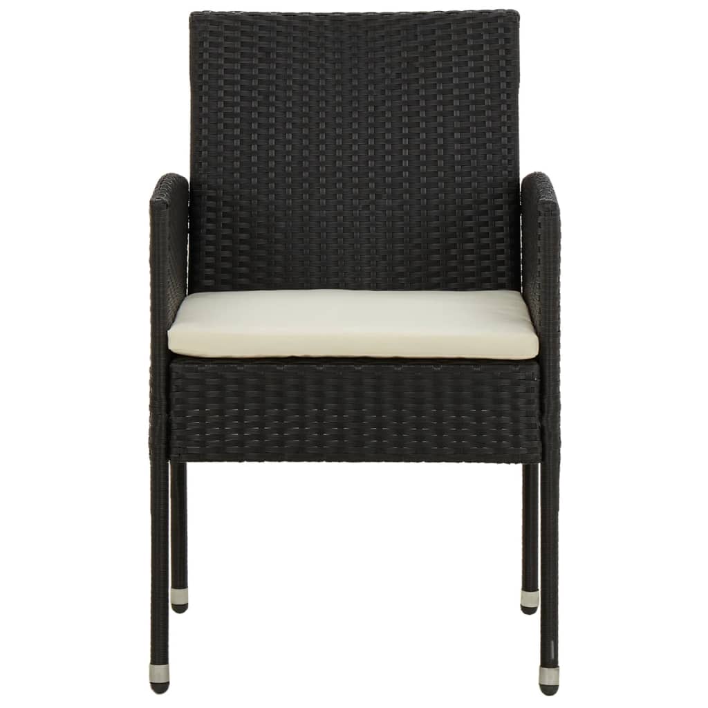 Set mobilier de exterior, 9 piese, negru, poliratan GartenMobel Dekor