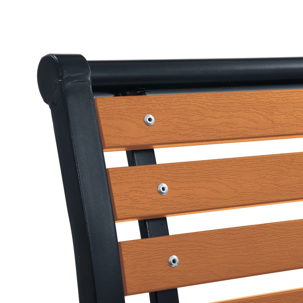 Scaune de grădină, 2 buc., negru si maro, oțel și WPC GartenMobel Dekor