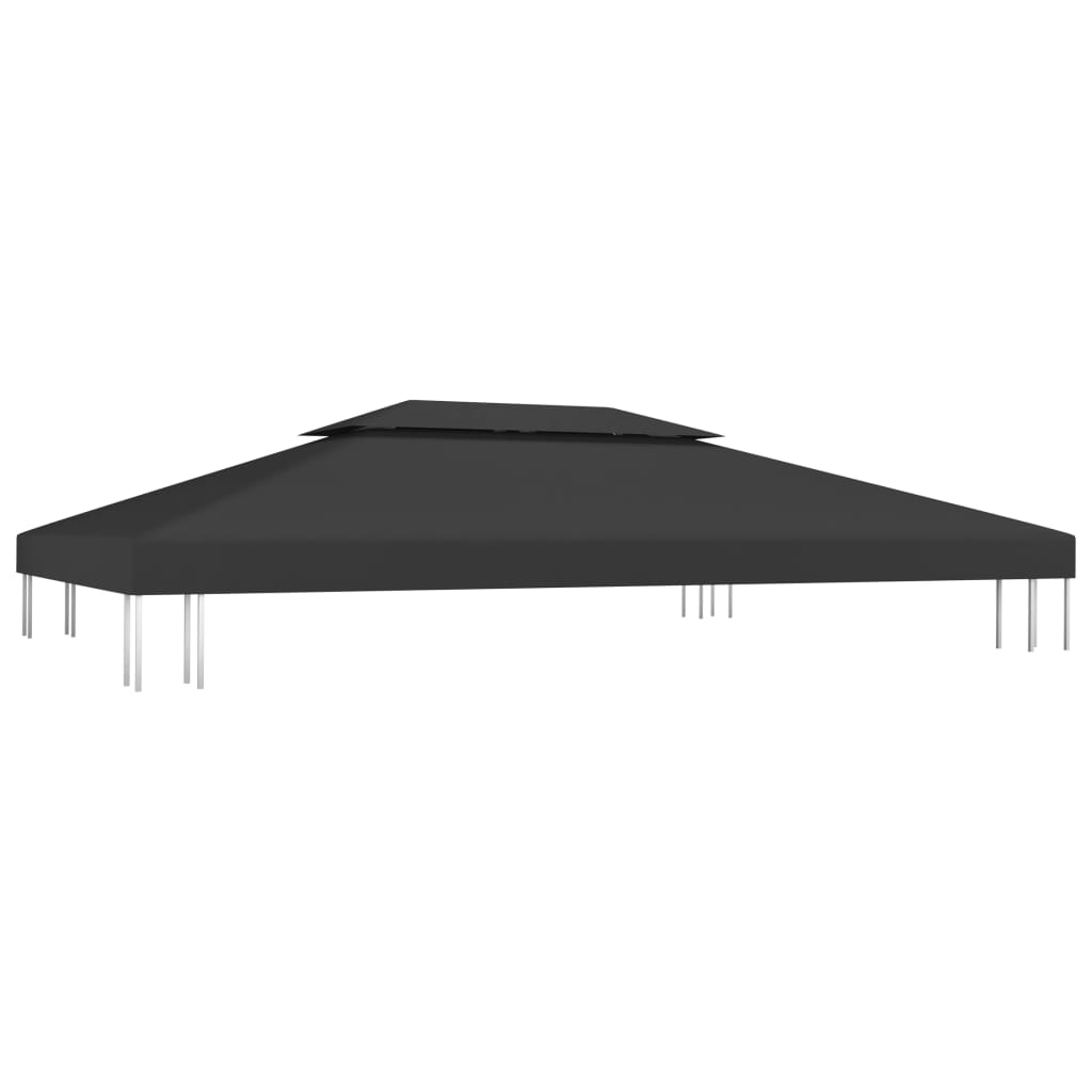 Acoperiș de pavilion cu 2 niveluri, negru, 4x3 m, 310 g/m² GartenMobel Dekor