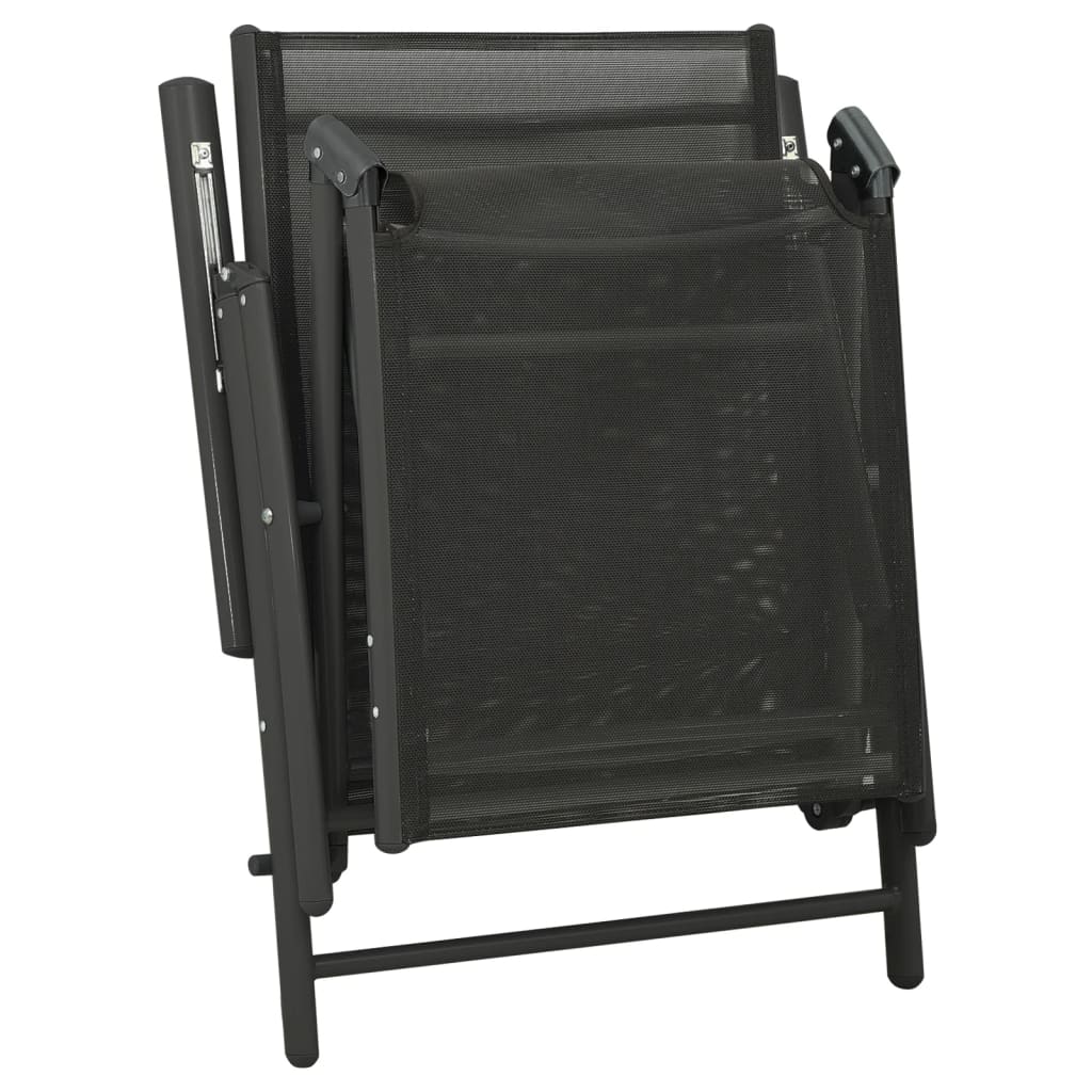 Set mobilier de grădină, 3 piese, negru, textilenă și aluminiu GartenMobel Dekor