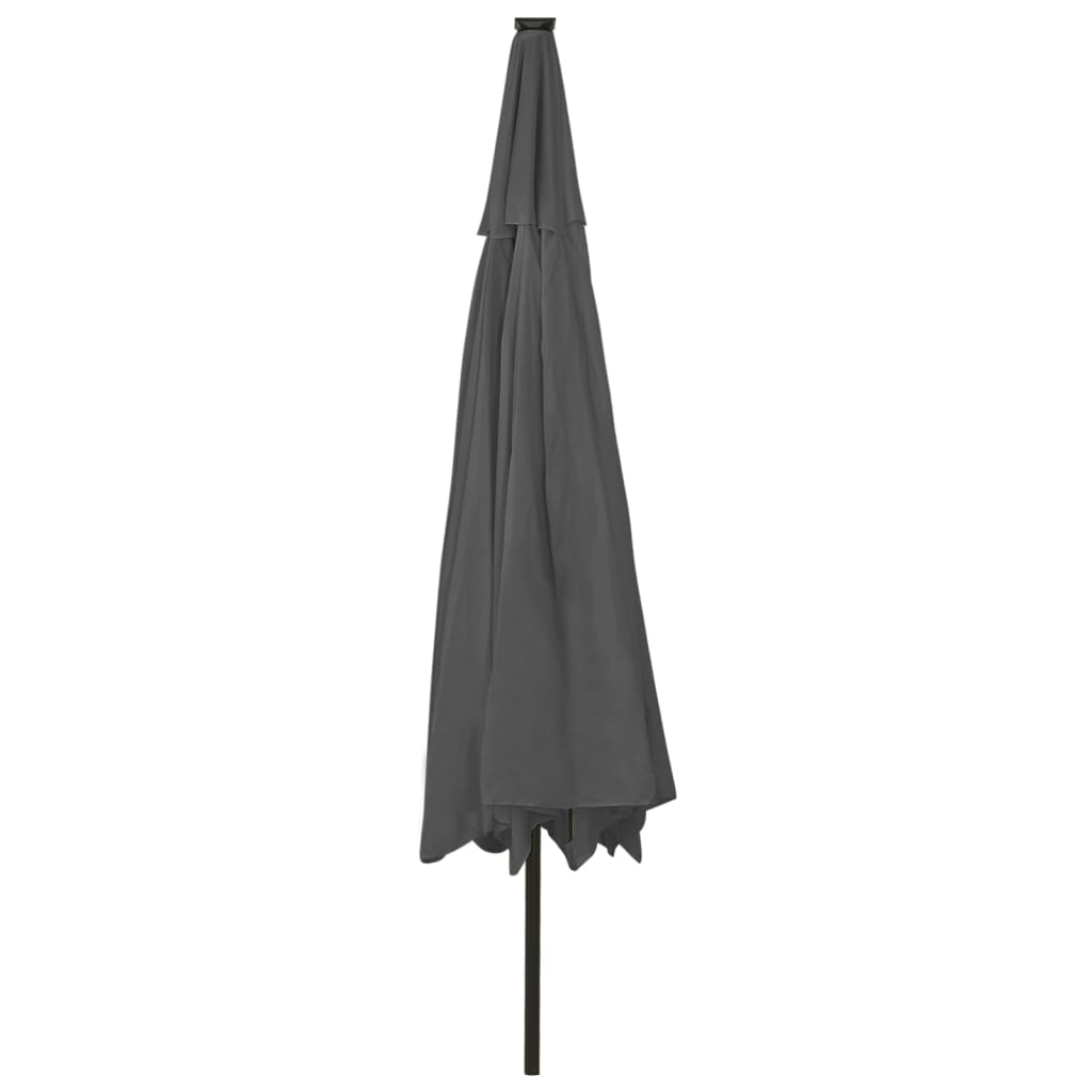 Umbrelă de soare exterior LED-uri & stâlp metal antracit 400 cm GartenMobel Dekor
