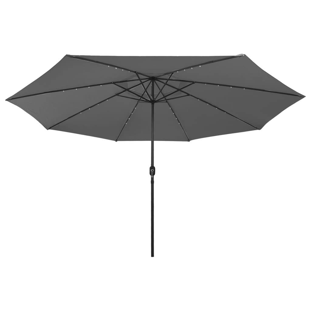 Umbrelă de soare exterior LED-uri & stâlp metal antracit 400 cm GartenMobel Dekor