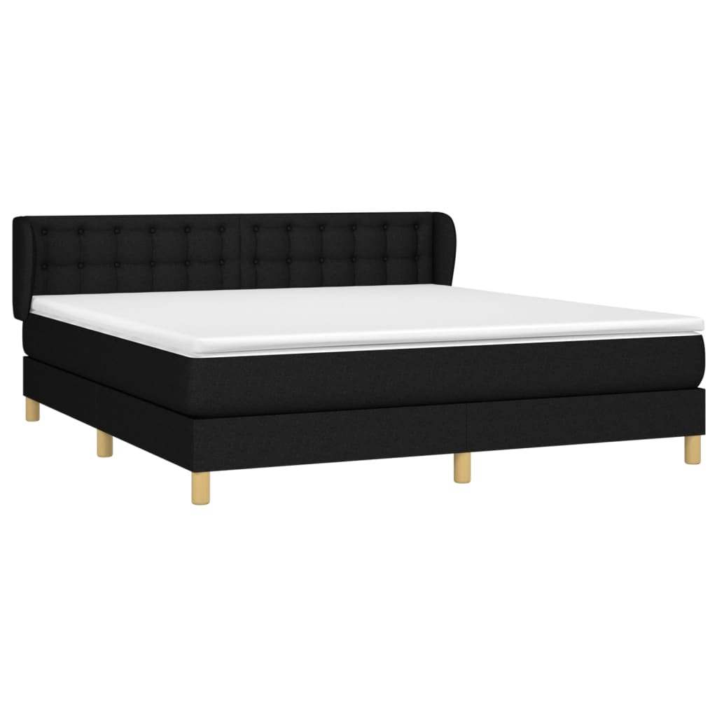 Pat box spring cu saltea, negru, 180x200 cm, catifea GartenMobel Dekor