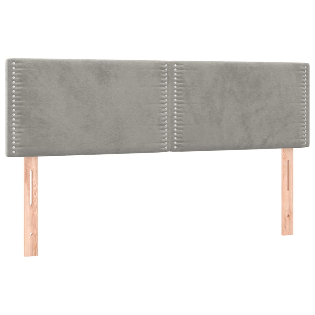 Pat box spring cu saltea, gri deschis, 140x200 cm, catifea GartenMobel Dekor
