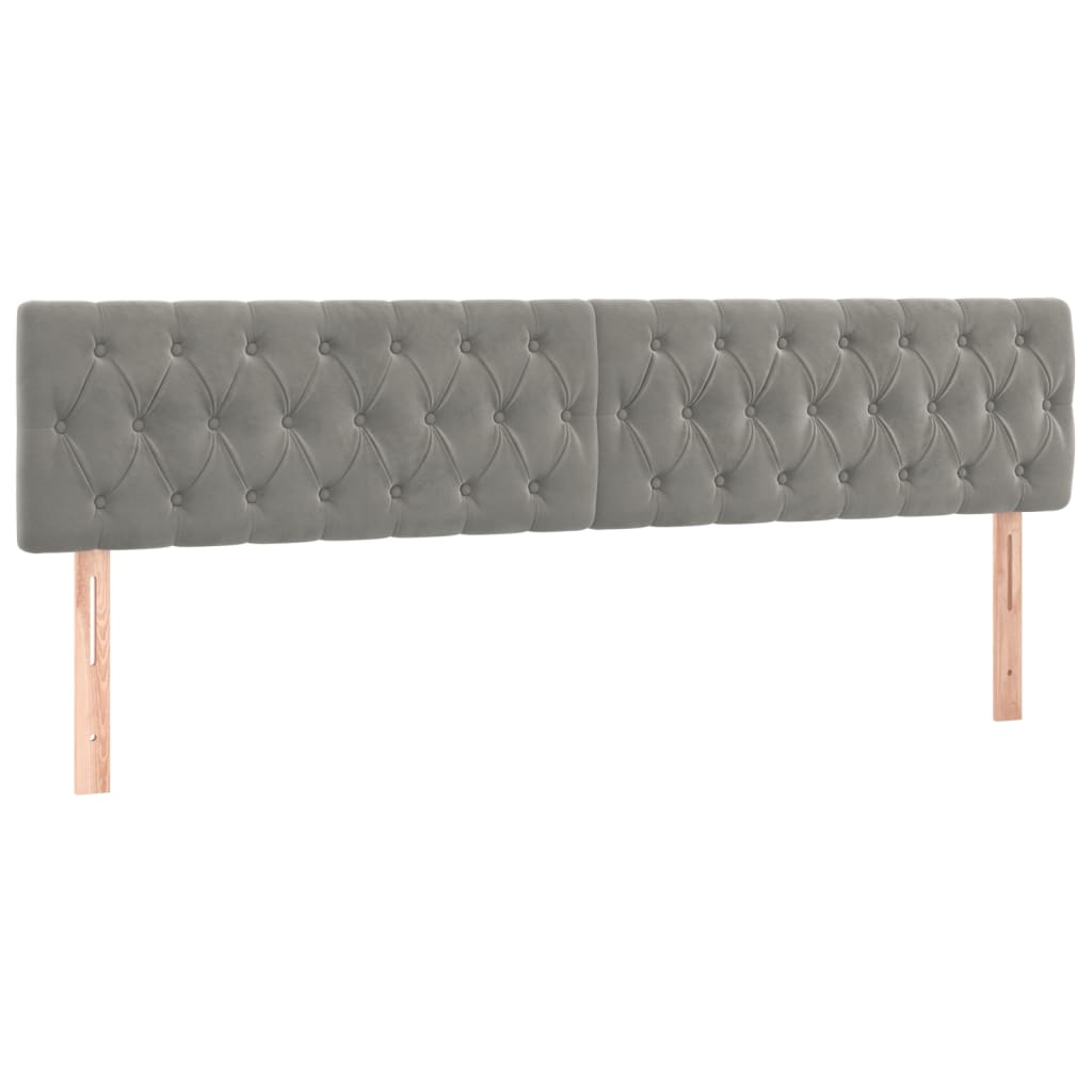 Pat box spring cu saltea, gri deschis, 180x200 cm, catifea GartenMobel Dekor