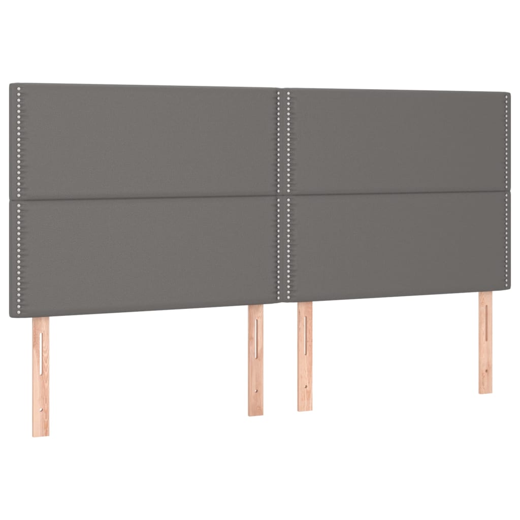 Pat box spring cu saltea, gri, 180x200 cm, piele ecologică GartenMobel Dekor
