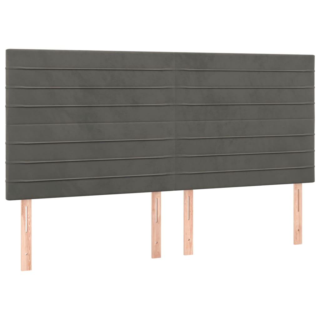 Pat box spring cu saltea, gri închis, 160x200 cm, catifea GartenMobel Dekor