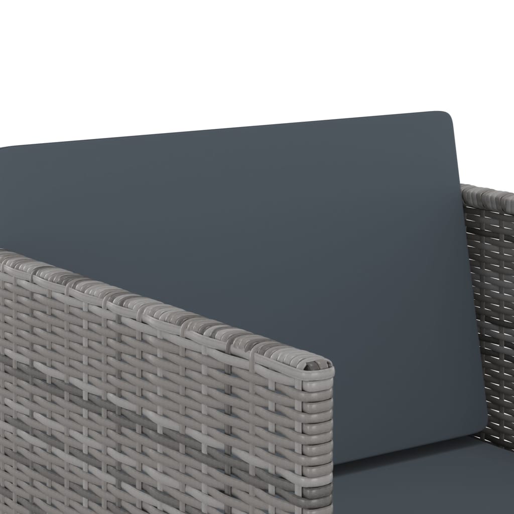 Set mobilier de grădină cu perne, 11 piese, gri, poliratan GartenMobel Dekor