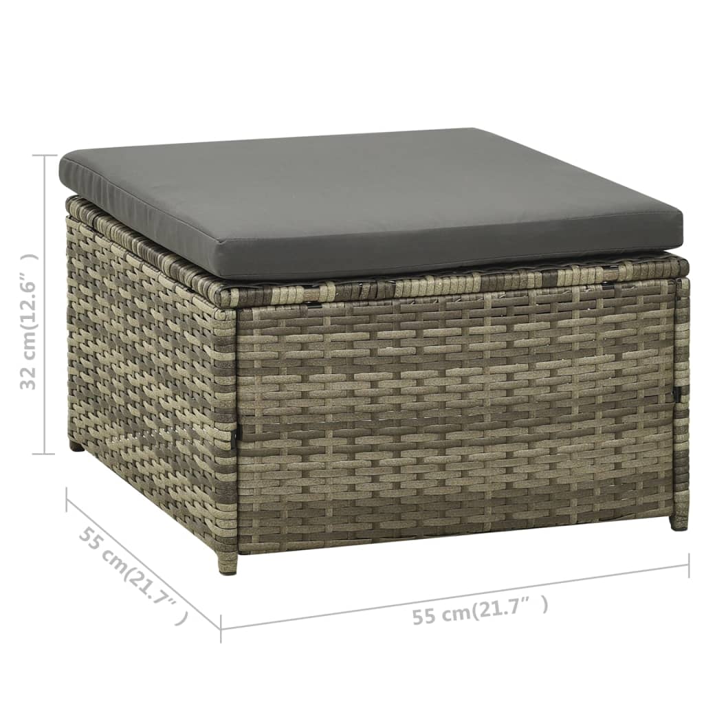 Set mobilier de grădină cu perne, 3 piese, gri, poliratan GartenMobel Dekor