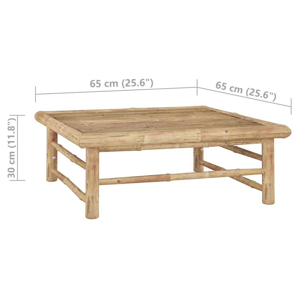 Set mobilier de grădină, cu perne alb crem, 3 piese, bambus GartenMobel Dekor
