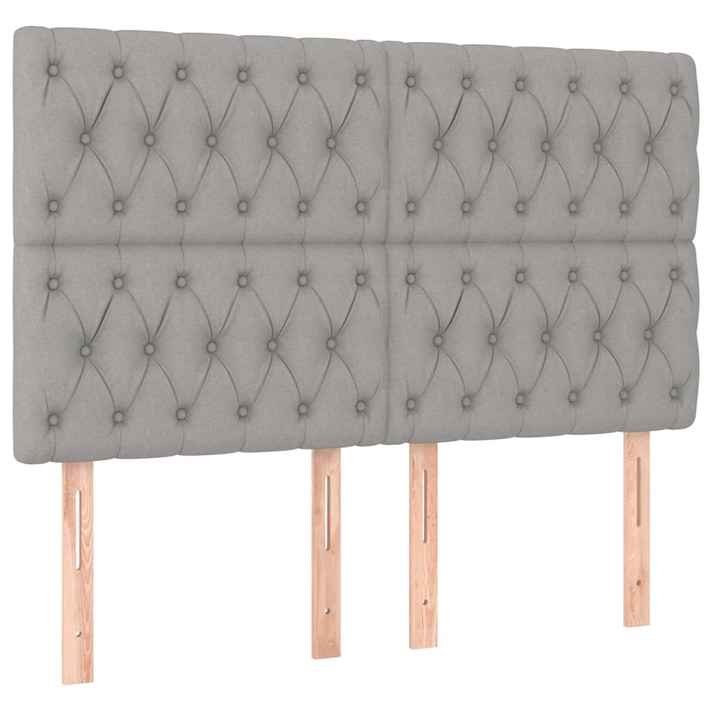 Pat box spring cu saltea, gri deschis, 140x190 cm, textil GartenMobel Dekor