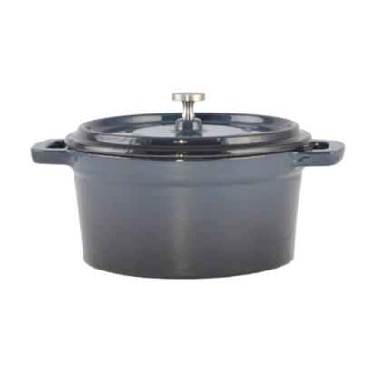 Oala de fonta emailata cu capac, maner din inox, albastra, 0.6 L, Perfect Home GartenVIP DiyLine