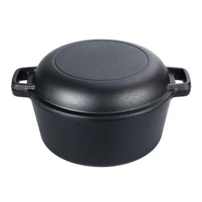 Oala de fonta cu capac, 2 in 1, 5 L, 26 cm, Perfect Home GartenVIP DiyLine