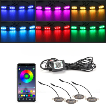 <![CDATA[Set 4 lampi cu LED RGB  control prin aplicatie telefon. Diverse jocuri de lumini sau lumina continua. Cod: W14552-1-24V]]> Automotive TrustedCars